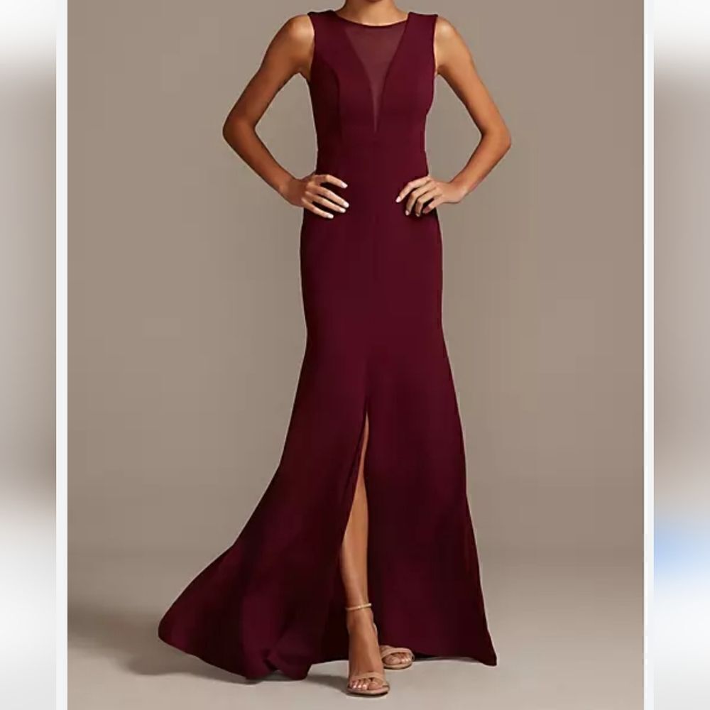 David's Bridal burgundy dress, size 4